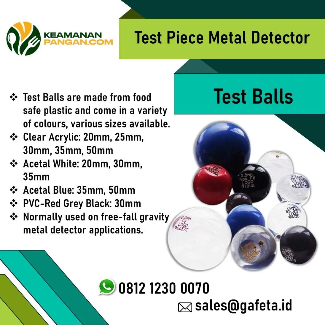 Jual Metal Detector Test Piece Balls: Alat Deteksi Logam Bentuk Bola