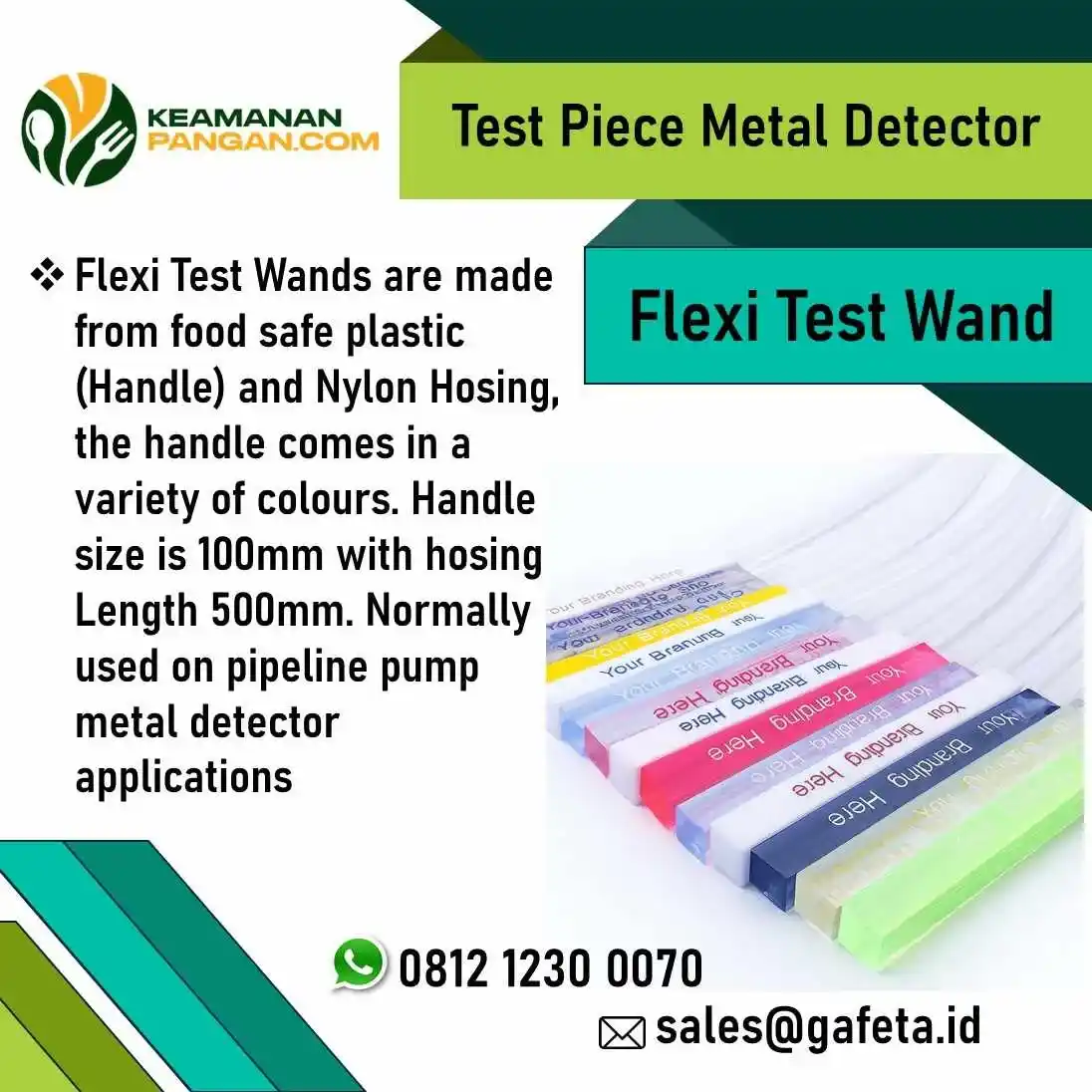 Jual Metal Detector Test Pieces Flexi Wand Bentuk Batang Fleksibel Lentur
